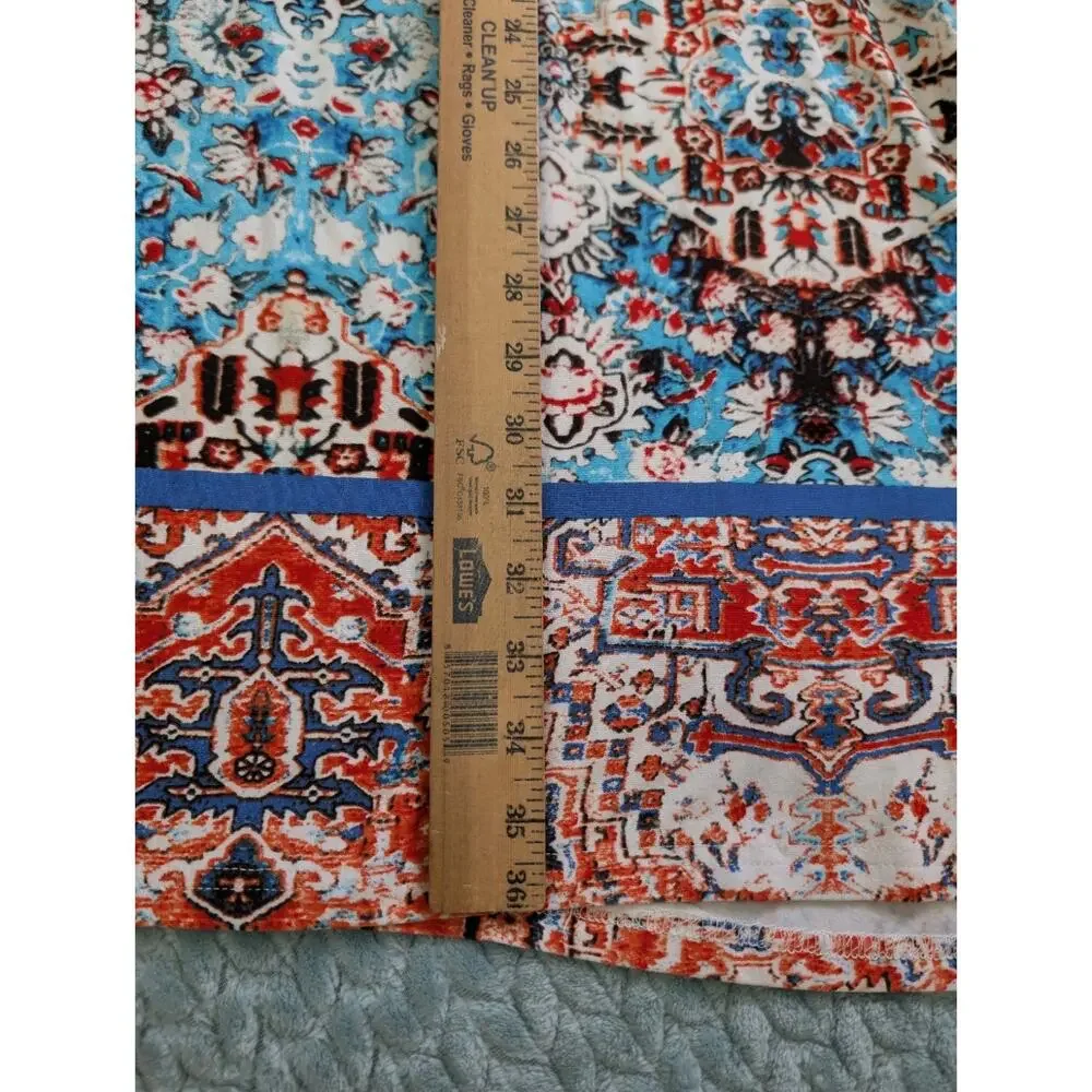New Directions Pull On Elastic Waistband Maxi Skirt Large Petite Colorful Boho